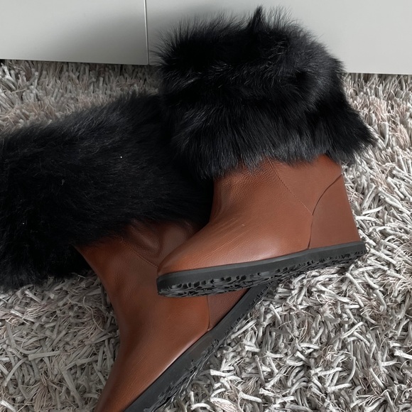 Taryn Rose Massima Fur Leather Boots Sz 8US❤️ - Picture 9 of 16